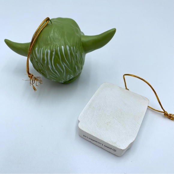 2005 Kurt S. Adler Star Wars 2 Piece Ceramic Christmas Ornament Set Yoda Anakin - Picture 5 of 6